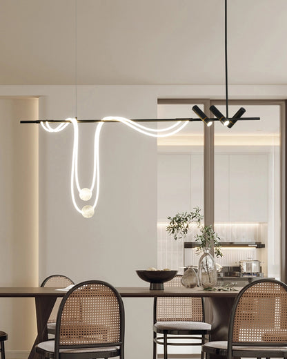 WOMO Eclectic Black Linear Led Chandelier-WM2287