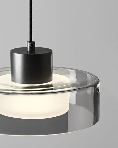 WOMO Black Glass Drum Pendant Light-WM2787