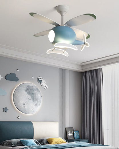 WOMO Airplane Children Ceiling Fan Lamp-WM5007