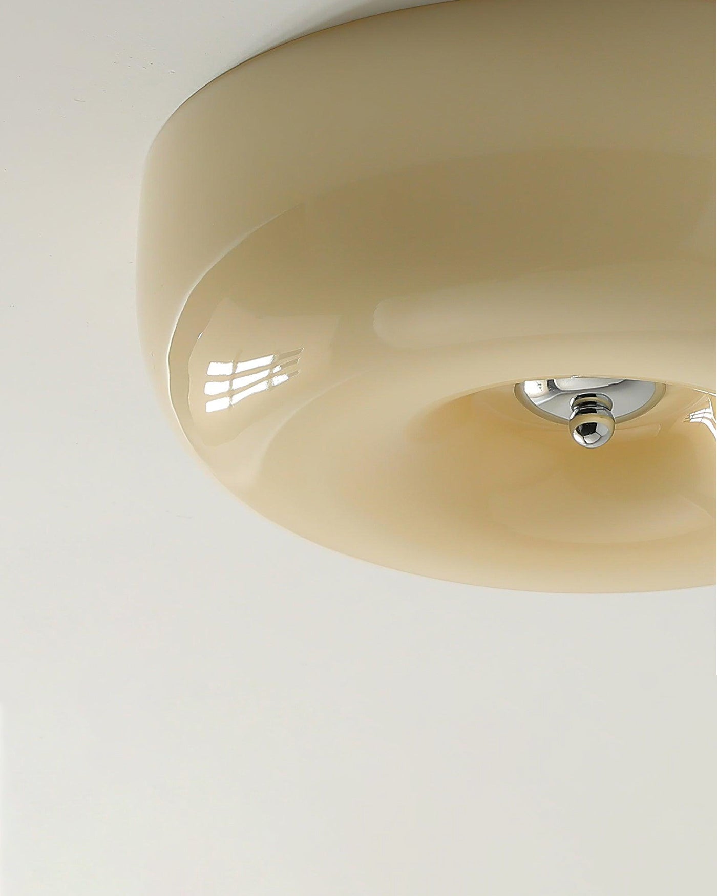 WOMO Round Milk Glass Flush Mount Ceiling Light-WM1134