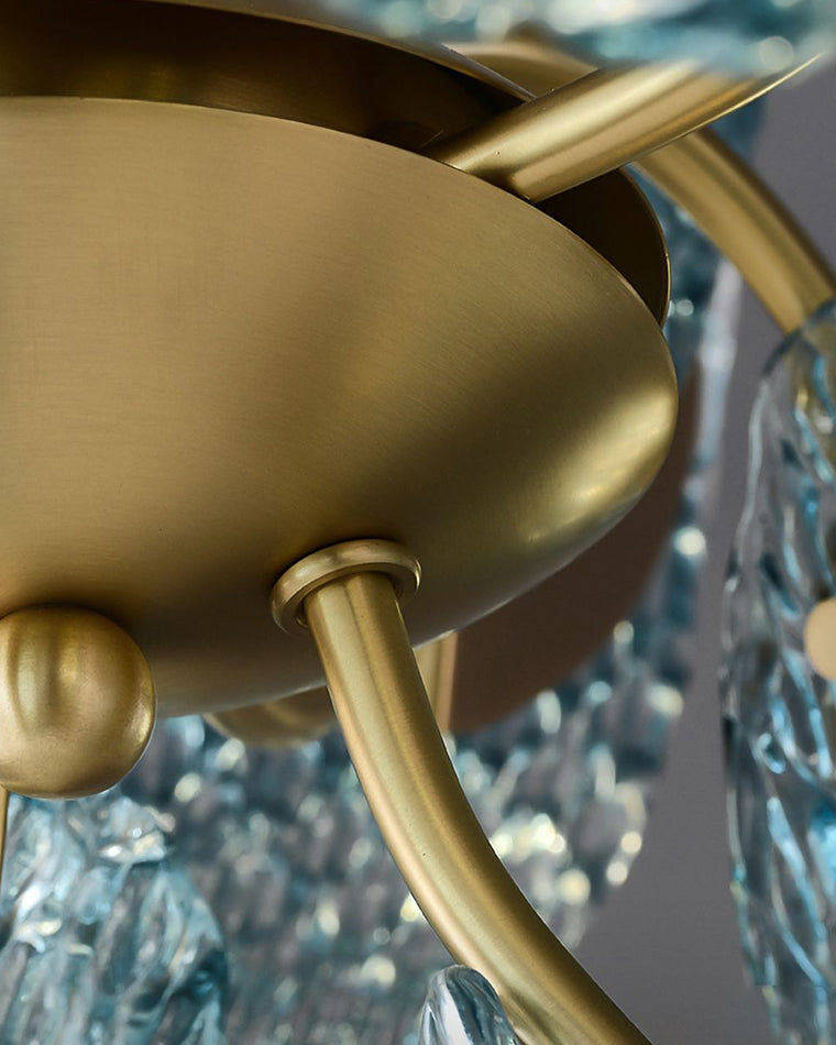 WOMO Peacock Blue Art Glass Chandelier-WM2213b