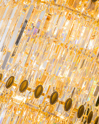 WOMO Tiered Tapered Gold Crystal Chandelier-WM2533
