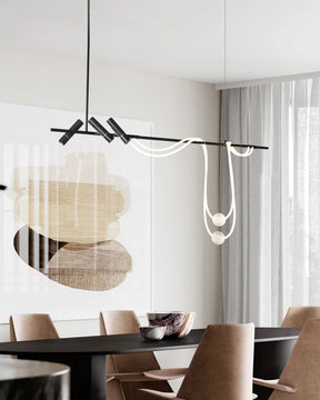 WOMO Eclectic Black Linear Led Chandelier-WM2287