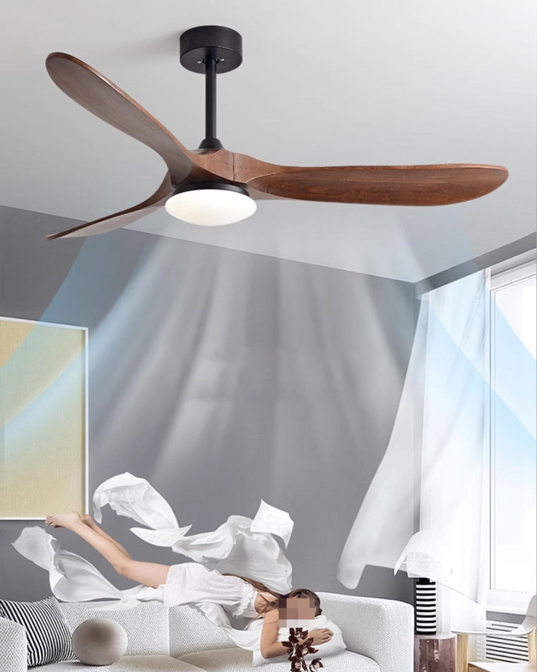 WOMO 52" Propeller Wood Ceiling Fan Lamp-WM5008