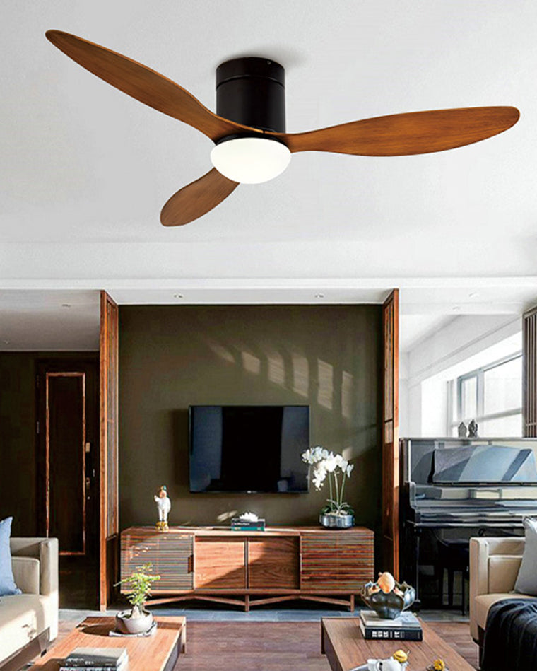 WOMO 52" Quiet Low profile Ceiling Fan with Dimmable Light-WM5006