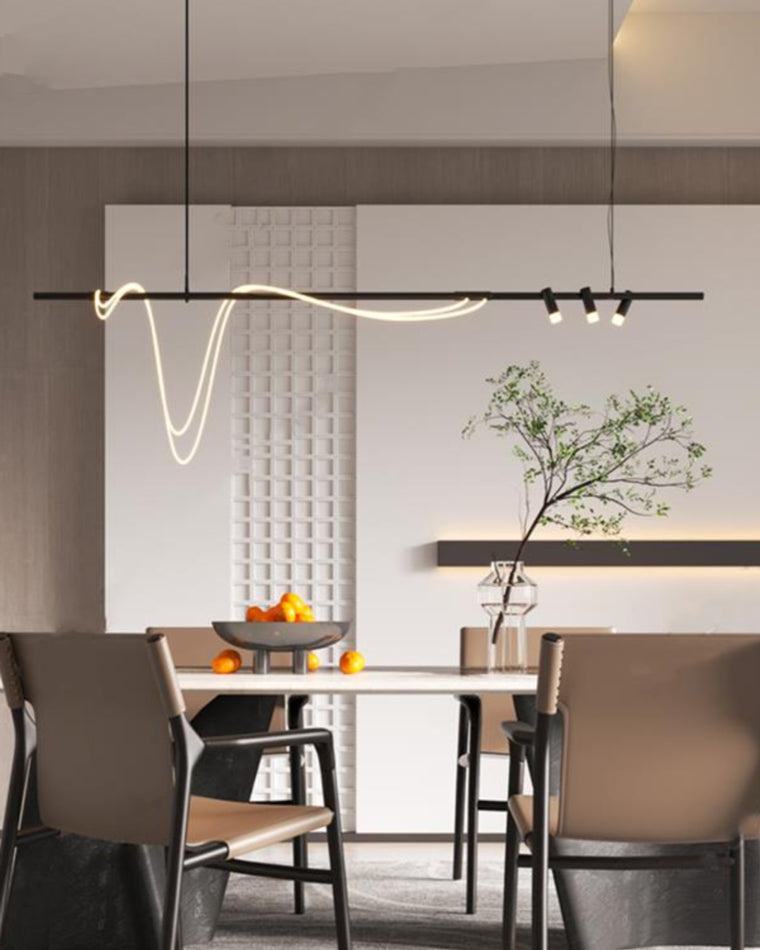 WOMO Eclectic Black Linear Led Chandelier-WM2287