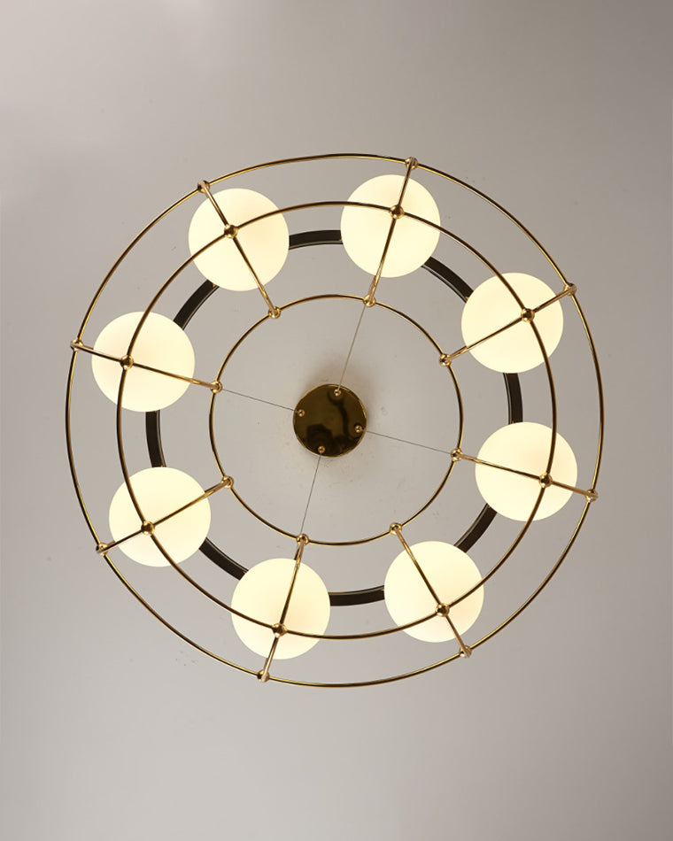 WOMO Frosted Glass Ball Round Chandelier-WM2791