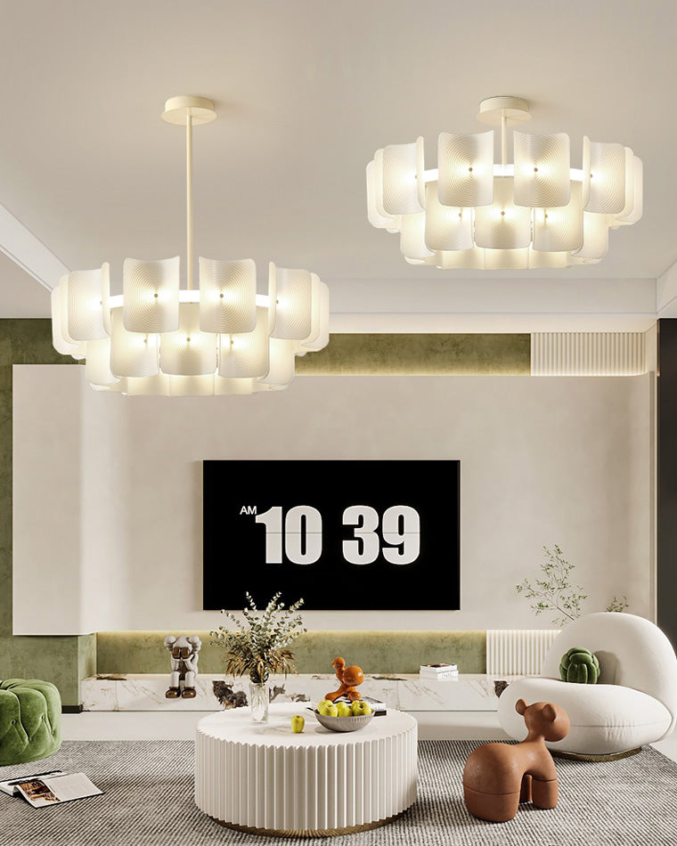 WOMO White Tiered Acrylic Chandelier-WM2314