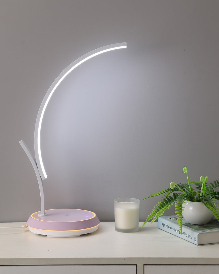 WOMO Dimmable Touch Arc Desk Lamp with Wireless Charger-WM8041