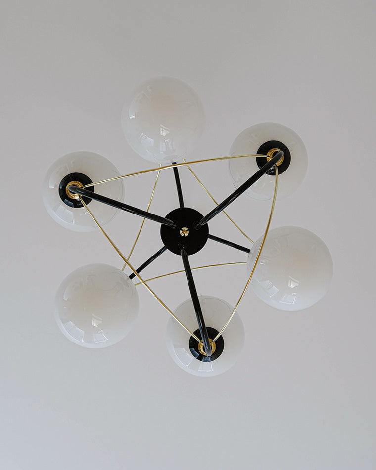 WOMO Mid Century Modern Glass Globe Chandelier-WM2450