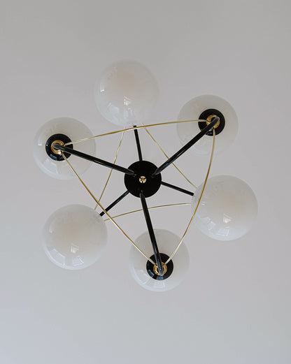 WOMO Mid Century Modern Glass Globe Chandelier-WM2450