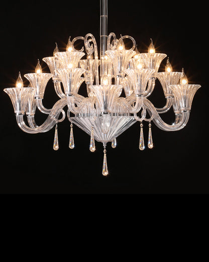 WOMO Tiered Candelabra Glass Chandelier-WM2400