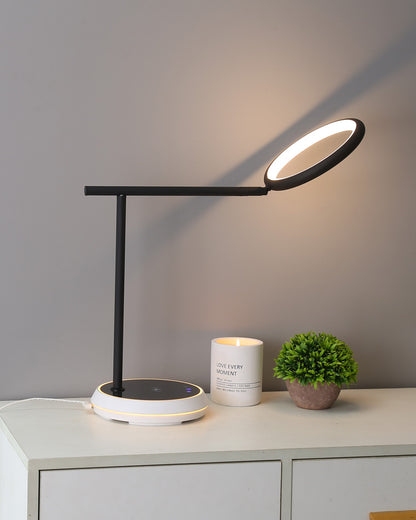 WOMO Dimmable Touch Round Desk Lamp with Wireless Charger-WM8042