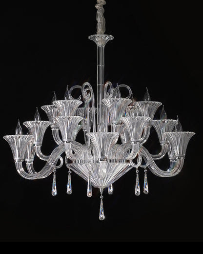 WOMO Tiered Candelabra Glass Chandelier-WM2400