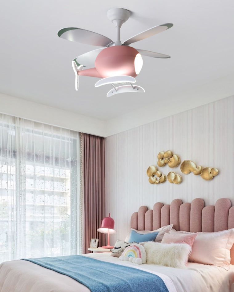 WOMO Airplane Children Ceiling Fan Lamp-WM5007