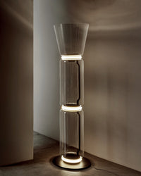WOMO Glass Column Torchiere Floor Lamp-WM7018