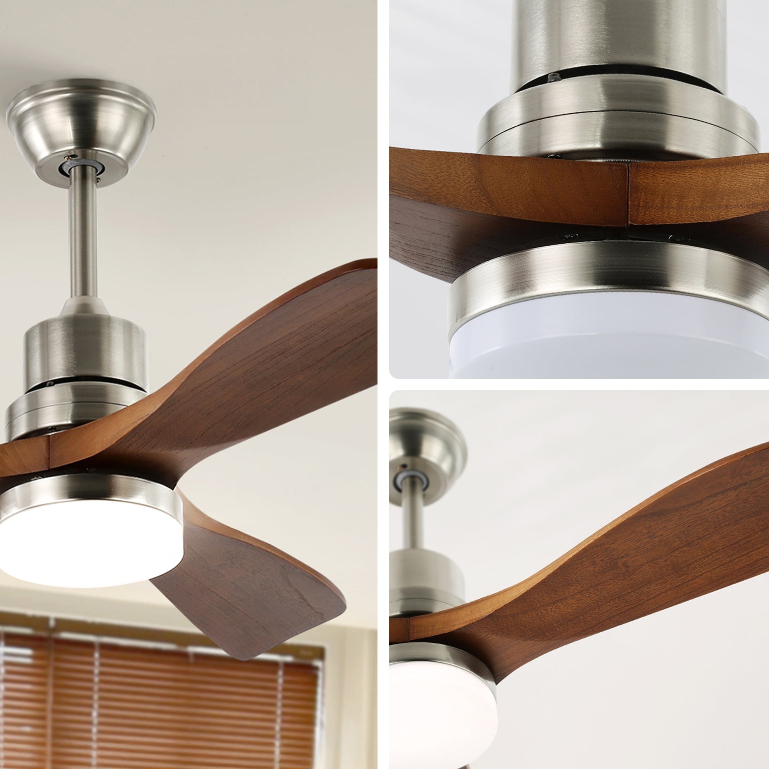 WOMO Mid Century Modern Ceiling Fan Lamp-WM5147