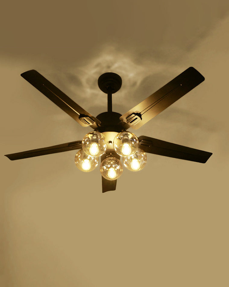 WOMO Glass Globe Ceiling Fan Chandelier-WM5009