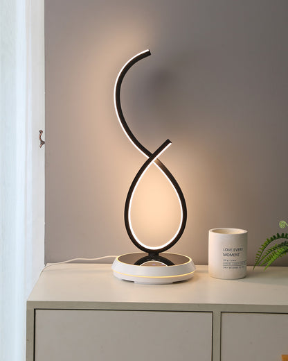 WOMO Dimmable Infinity Sculptural Table Lamp with Wireless Charger-WM8043