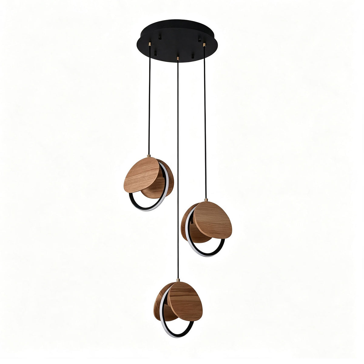 WOMO Wood Disc Cluster Pendant Light-WM3252
