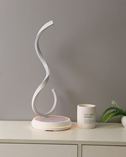 WOMO Dimmable Infinity Sculptural Table Lamp with Wireless Charger-WM8043