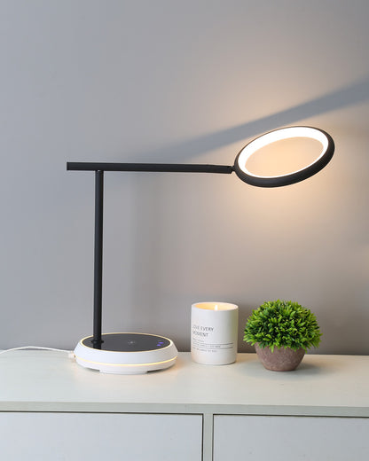 WOMO Dimmable Touch Round Desk Lamp with Wireless Charger-WM8042