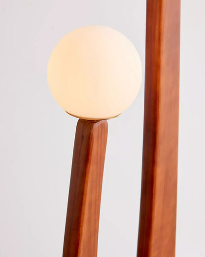 WOMO Globe Wood Sculptural Floor Lamp-WM7131