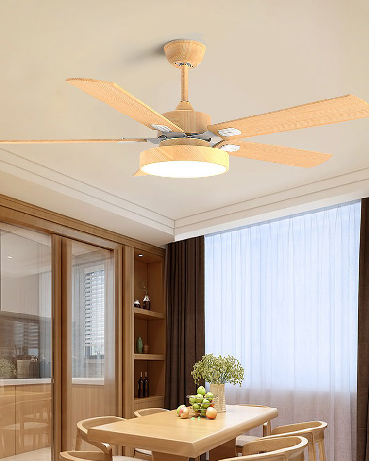 WOMO 5 Wood Blade Ceiling Fan Lamp-WM5054