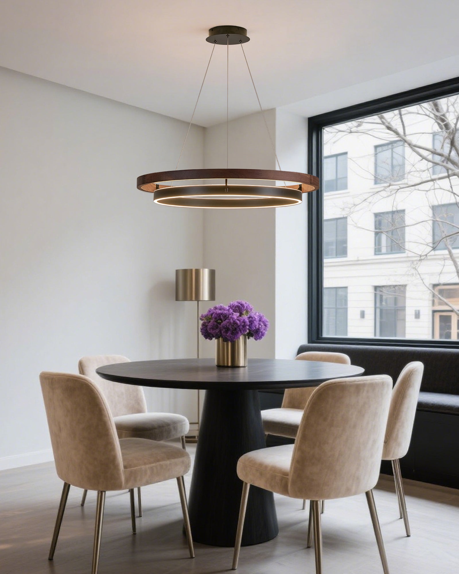 WOMO Circular Led Wood Chandelier-WM2492