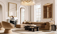 WOMO Clear Hammered Glass Round Chandelier - Lattice