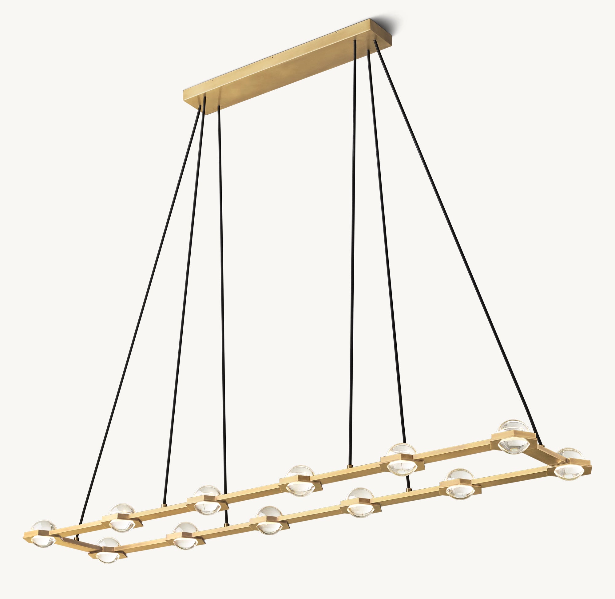 WOMO Globe Crystal Rectangular Chandelier - Eclatant