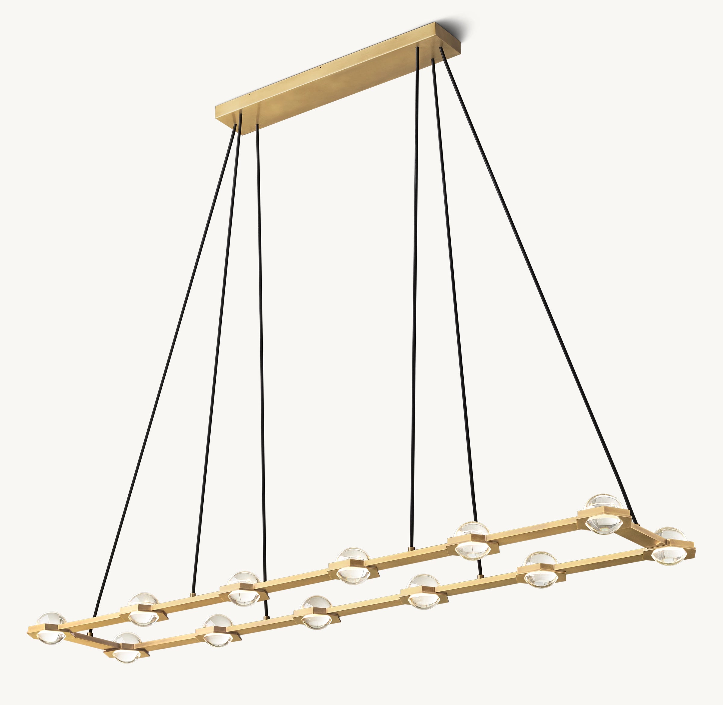 WOMO Globe Crystal Rectangular Chandelier - Eclatant