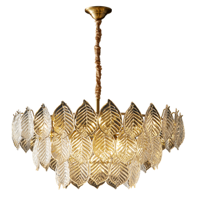 WOMO Tiered Glass Leaf Chandelier-WM2209