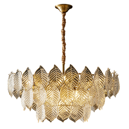 WOMO Tiered Glass Leaf Chandelier-WM2209