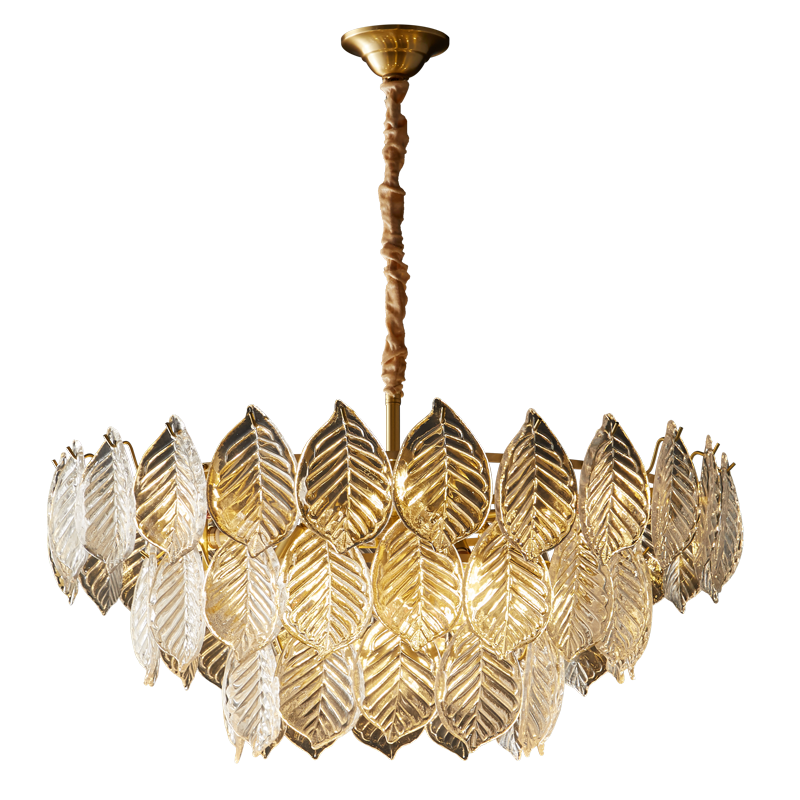 WOMO Tiered Glass Leaf Chandelier-WM2209