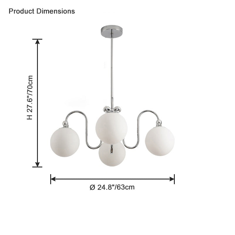 WOMO Frosted Glass Globe Chandelier-WM2305