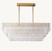 WOMO Ribbed Glass Rectangular Chandelier - Sirene
