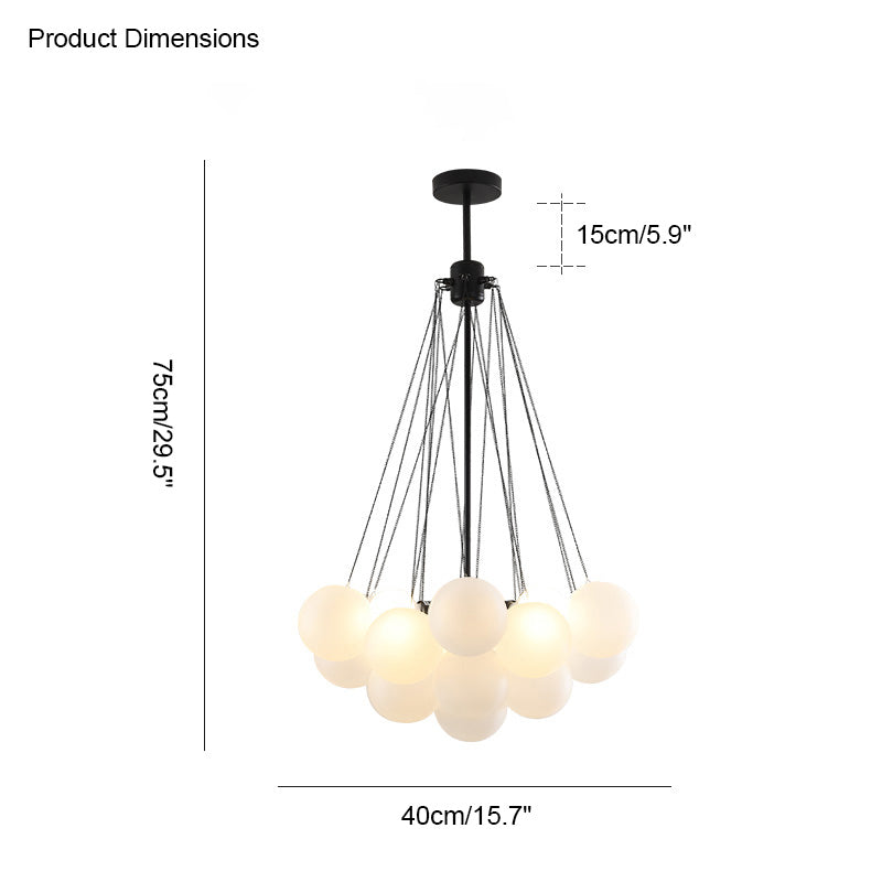 WOMO Cluster Frosted Glass Bubbles Chandelier-WM2068