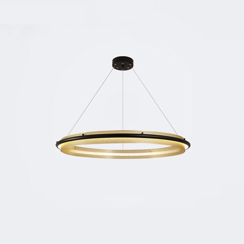 WOMO Black and Gold Ring LED Chandelier-WM2119