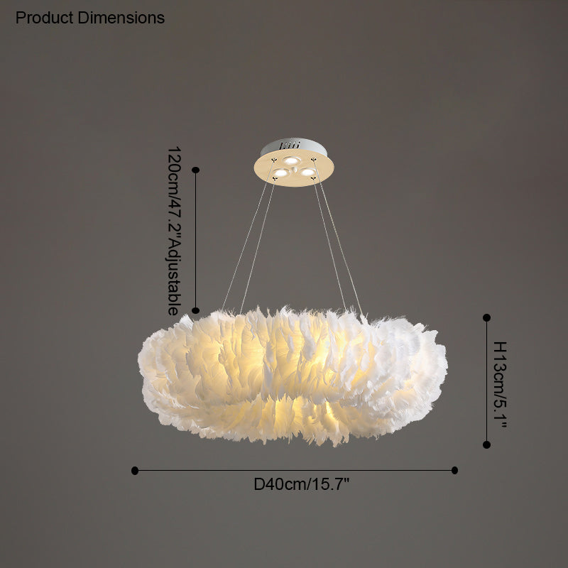 WOMO Feather Circular Pendant Light-WM2060