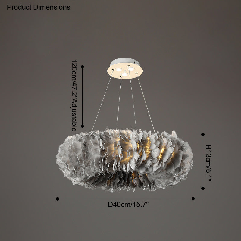 WOMO Feather Circular Pendant Light-WM2060