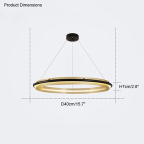 WOMO Black and Gold Ring LED Chandelier-WM2119