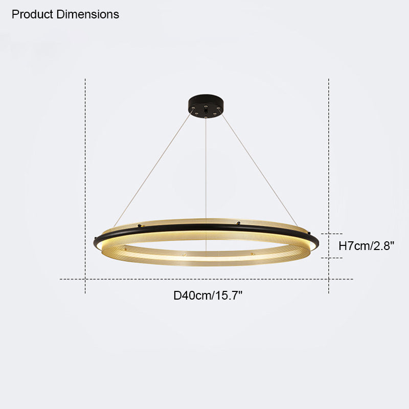 WOMO Black and Gold Ring LED Chandelier-WM2119