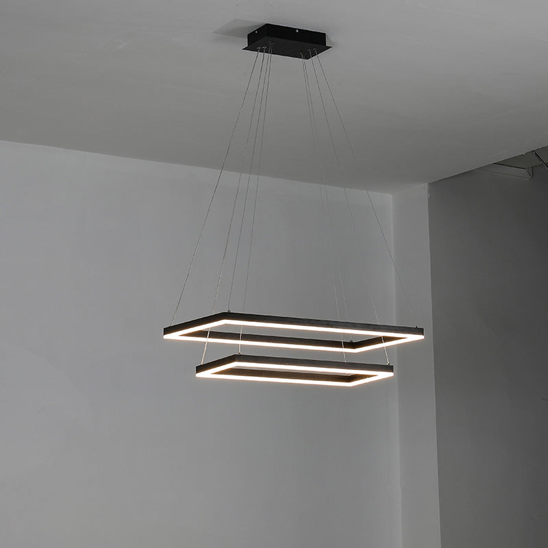 WOMO Tiered Rectangular LED Chandelier-WM2120