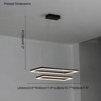 WOMO Tiered Rectangular LED Chandelier-WM2120