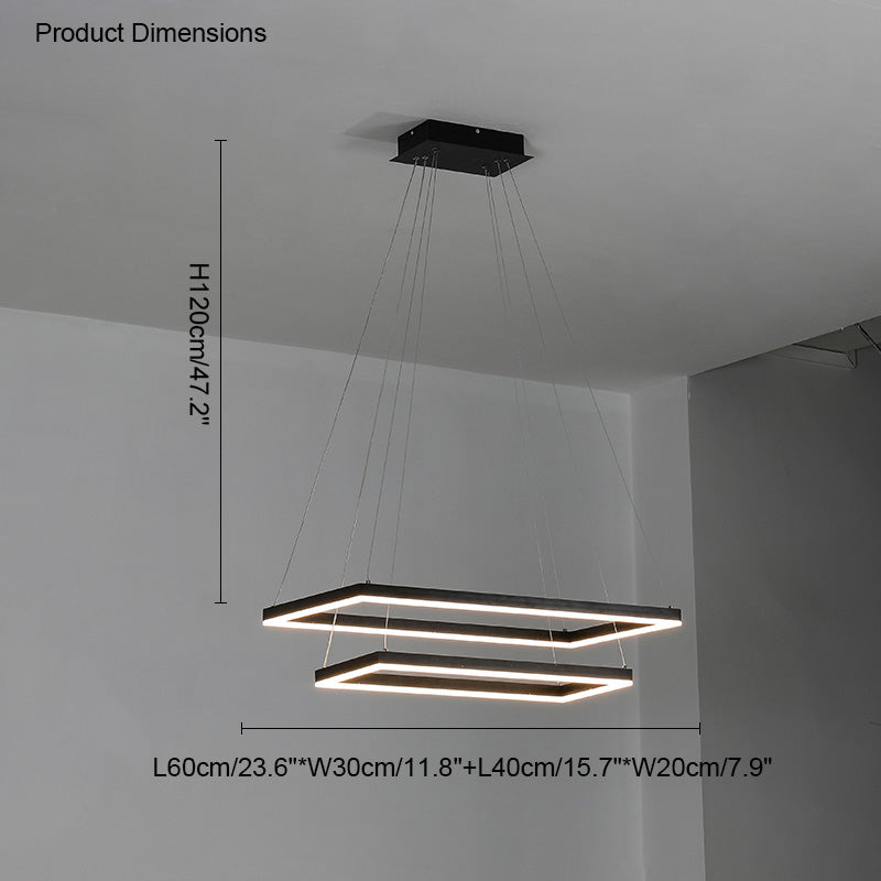 WOMO Tiered Rectangular LED Chandelier-WM2120
