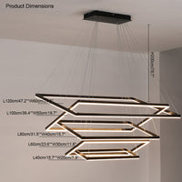 WOMO Tiered Rectangular LED Chandelier-WM2120
