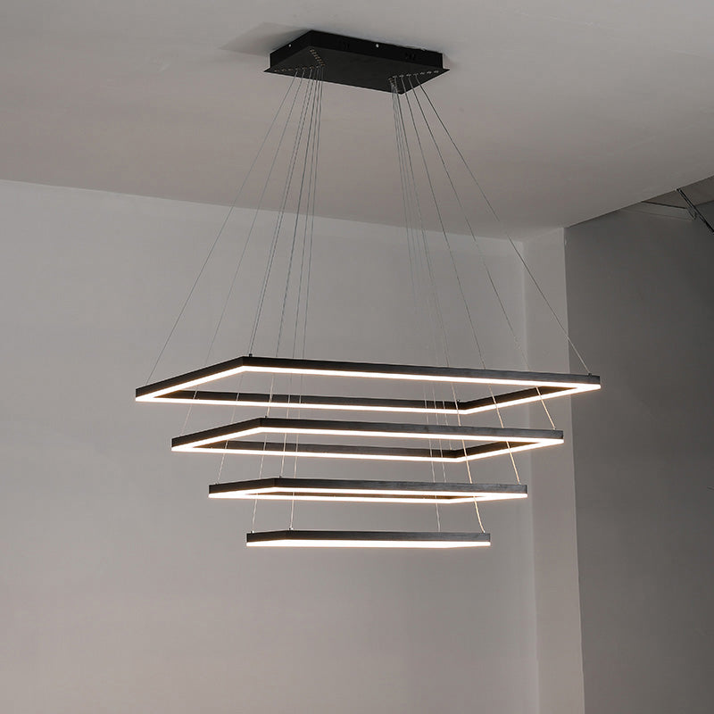 WOMO Tiered Rectangular LED Chandelier-WM2120