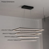 WOMO Tiered Rectangular LED Chandelier-WM2120