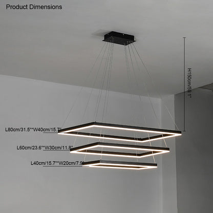 WOMO Tiered Rectangular Chandelier-WM2120